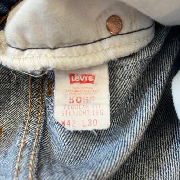 Levi’s 505 Vintage 90s Orange Tab Medium Wash Size 42 x 30 - Picture 4 of 9